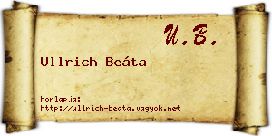Ullrich Beáta névjegykártya
